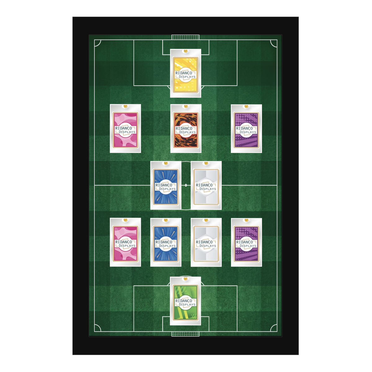 11 (4-2-3-1) Magnetic (One-Touch) Cases Football Formation Frame | Printed | Black