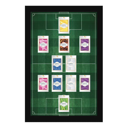 11 (4-2-3-1) Magnetic (One-Touch) Cases Football Formation Frame | Printed | Black