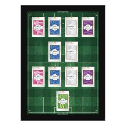 11 (4-2-4) Magnetic (One-Touch) Cases Football Formation Frame | Printed | Black