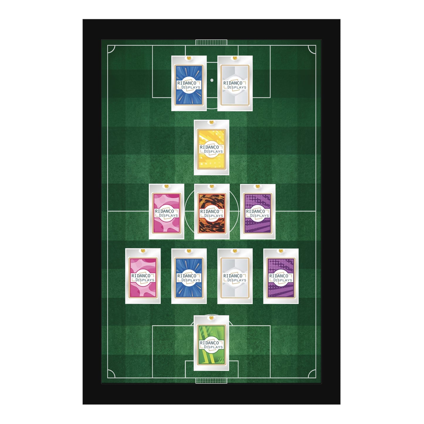 11 (4-3-1-2) Magnetic (One-Touch) Cases Football Formation Frame | Printed | Black