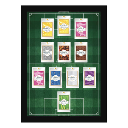 11 (4-3-2-1) Magnetic (One-Touch) Cases Football Formation Frame | Printed | Black