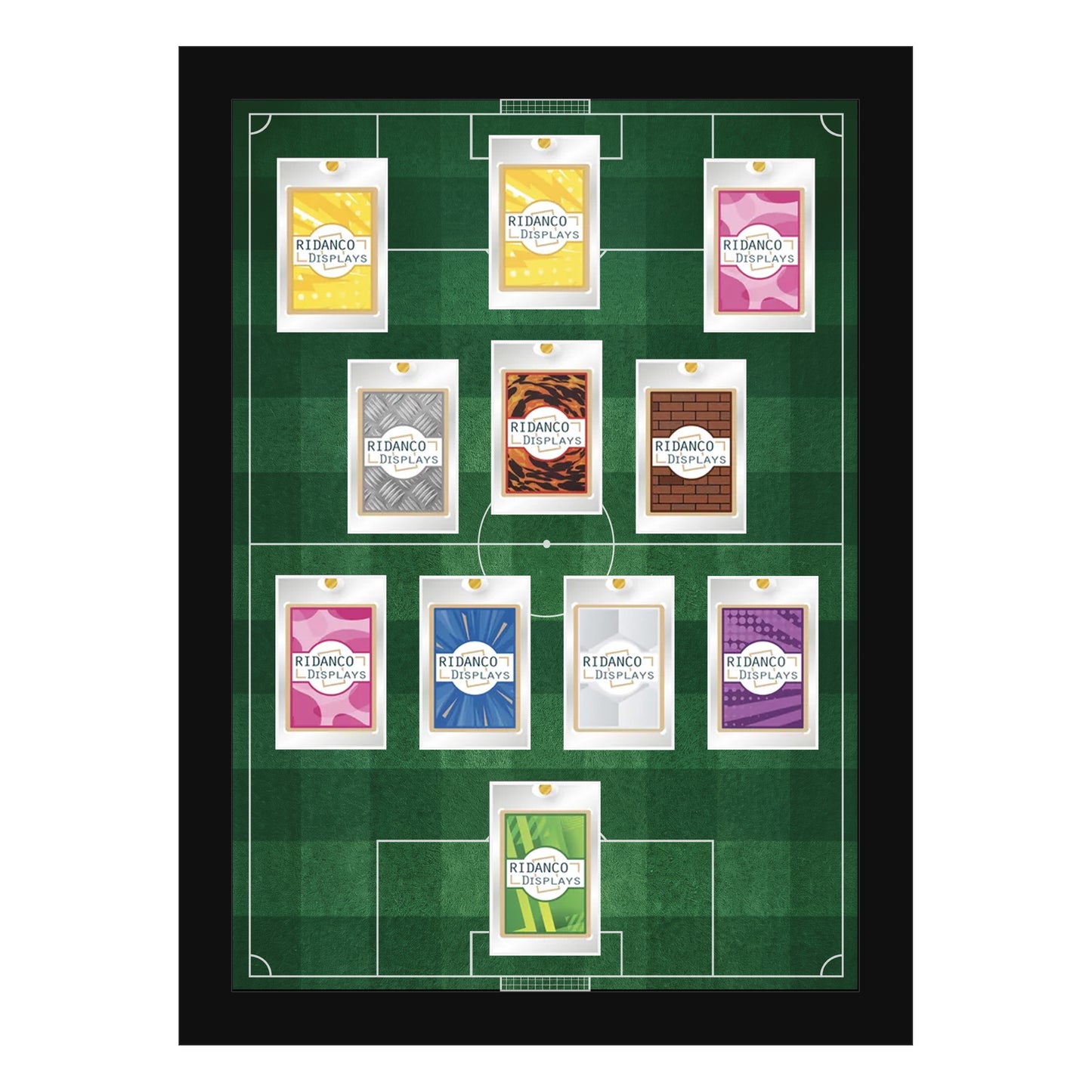 11 (4-3-3 CAM) Magnetic (One-Touch) Cases Football Formation Frame | Printed | Black