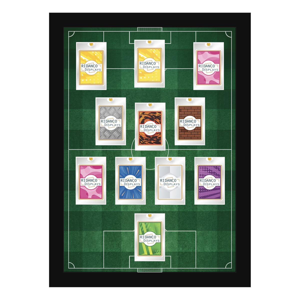 11 (4-3-3 CDM) Magnetic (One-Touch) Cases Football Formation Frame | Printed | Black