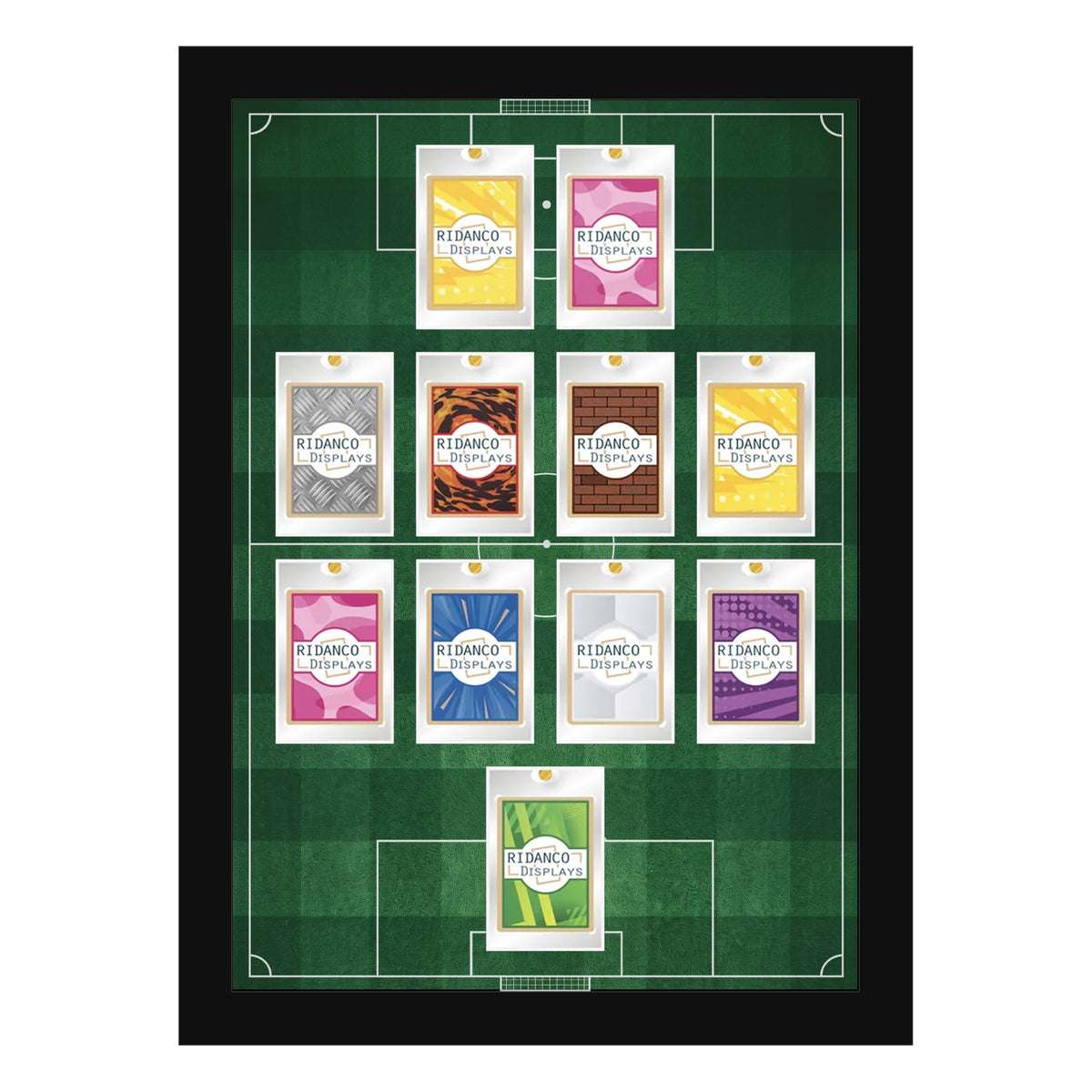 11 (4-4-2) Magnetic (One-Touch) Cases Football Formation Frame | Printed | Black