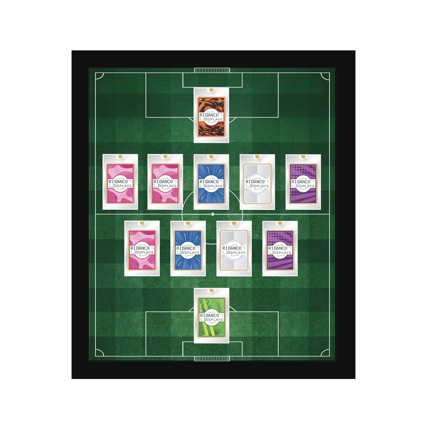 11 (4-5-1) Magnetic (One-Touch) Cases Football Formation Frame | Printed | Black (Copy)