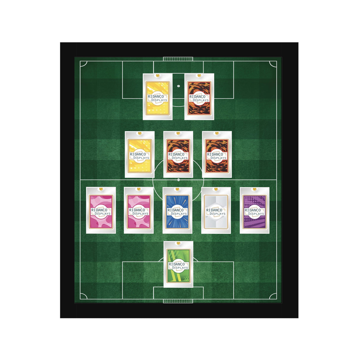 11 (5-3-2) Magnetic (One-Touch) Cases Football Formation Frame | Printed | Black