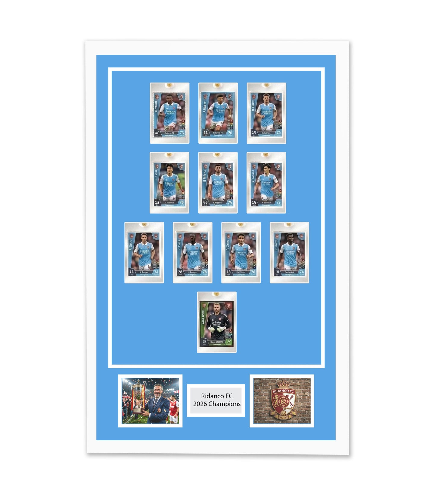 Custom quote 'Entirely Bespoke Mag Cards or Graded Cards Football Display frame'