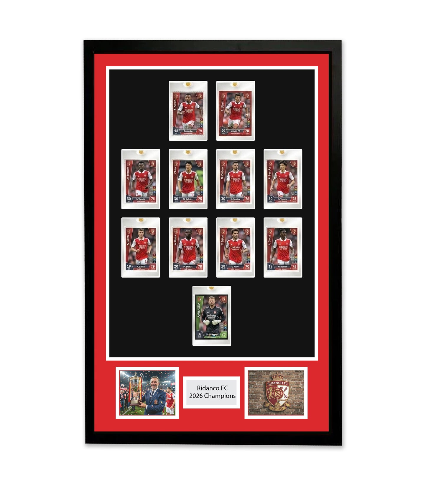 Custom quote 'Entirely Bespoke Mag Cards or Graded Cards Football Display frame'
