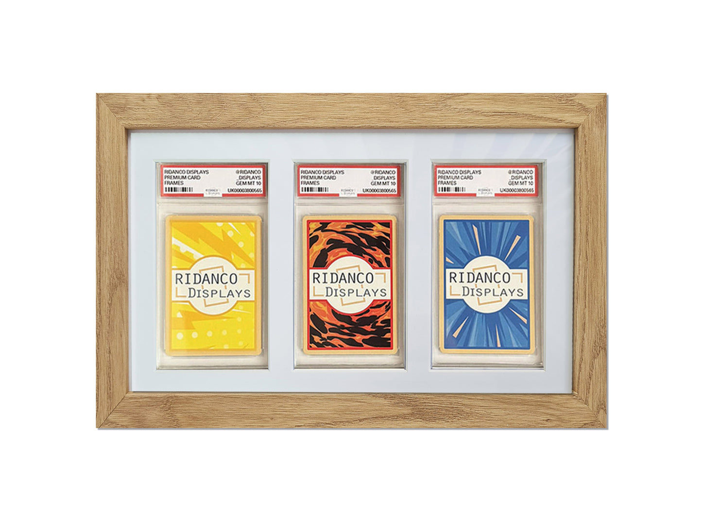 3 Graded Card Slab Frame | Oak