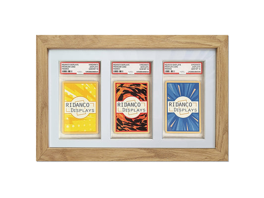 3 Graded Card Slab Frame | Oak