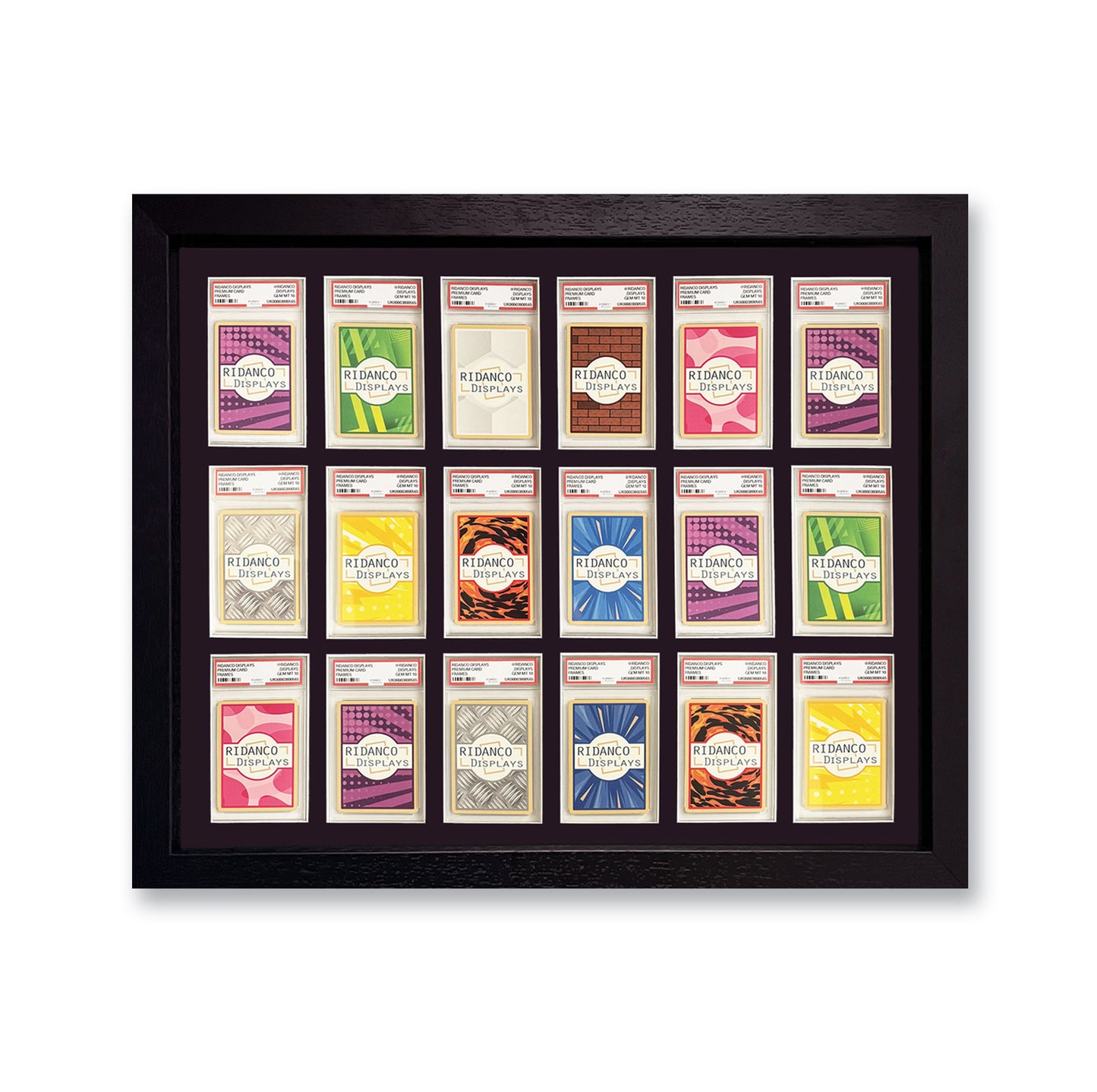 18 (3x6) Graded Card Slab Frame | Black, 39x29mm