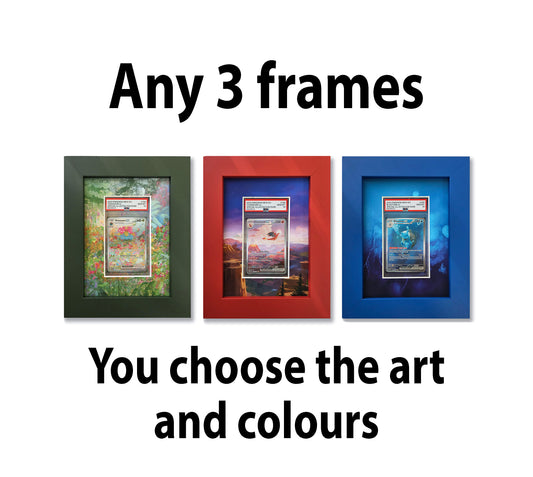 3-Pack of Printed 1 Graded Card Slab Frames | 33x30mm 'Showpiece'