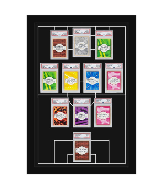 11 (3-4-2-1) Graded Card Football Pitch Slab Frame | Inscribed