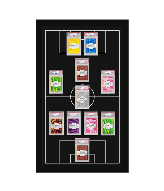 11 (4-1-2-1-2) Graded Card Football Pitch Slab Frame | Inscribed