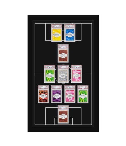 11 (4-3-1-2) Graded Card Football Pitch Slab Frame | Inscribed