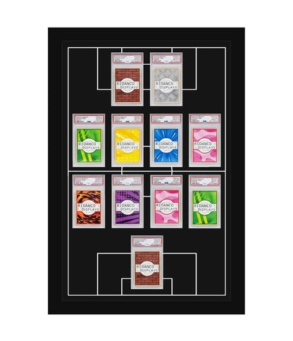 11 (4-4-2) Graded Card Football Pitch Slab Frame | Inscribed