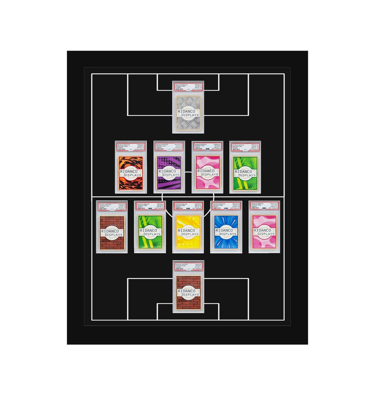 11 (5-4-1) Graded Card Football Pitch Slab Frame | Inscribed