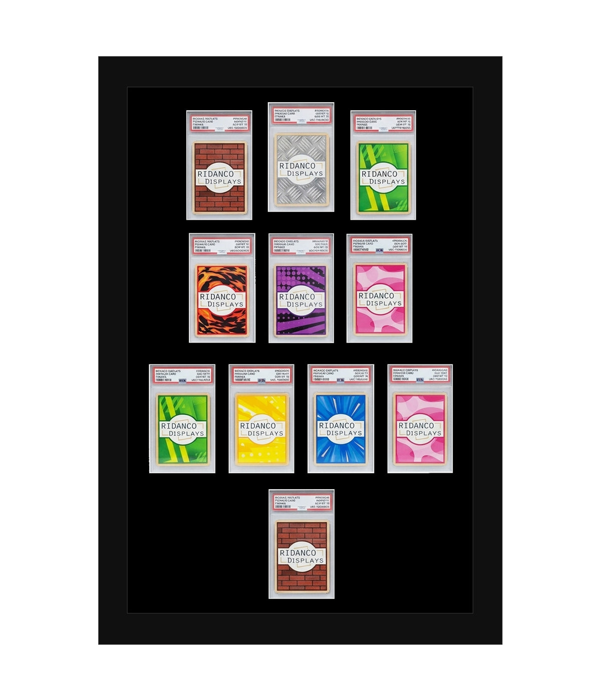 11 (4-3-2-1) Graded Card Football Formation Slab Frame | Plain