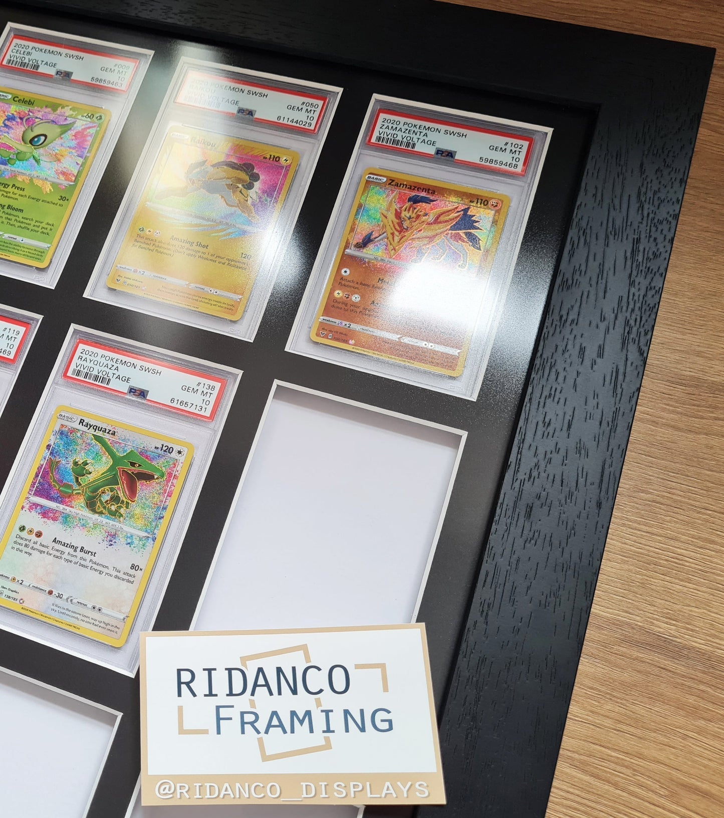 24 Graded Trading Card Slab Frame | Black, 39x29mm (3 rows of 8)