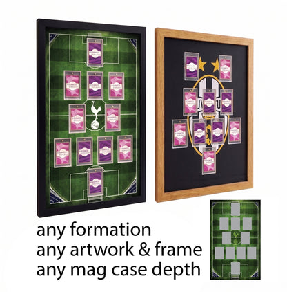 11 Magnetic (One Touch) Cases Display Frame | Printed Football Mount | Various Colours