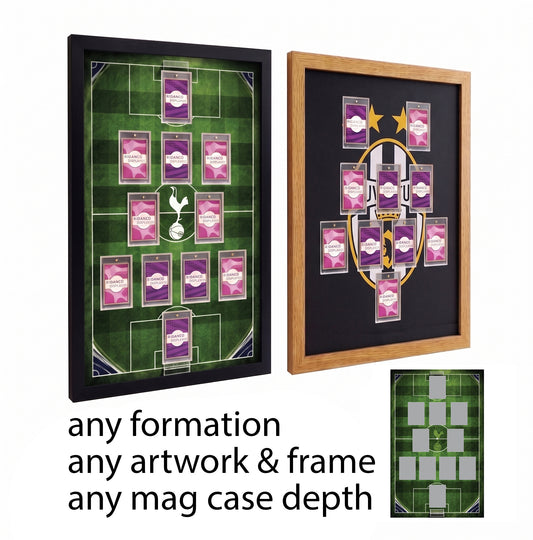 11 Magnetic (One Touch) Cases Display Frame | Printed Football Mount | Various Colours