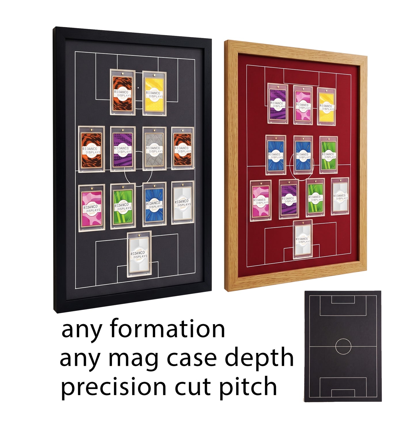 11 Magnetic (One Touch) Cases Display Frame | Football Pitch Mount | Various Colours