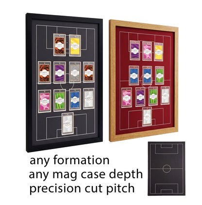 11 Magnetic (One Touch) Cases Display Frame | Football Pitch Mount | Various Colours