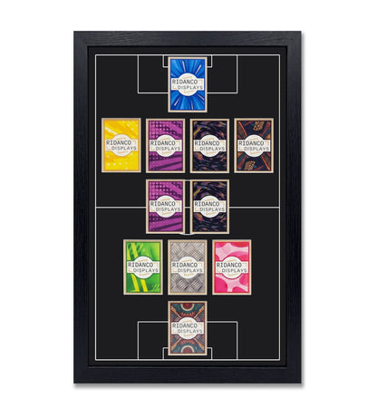 11 (3-2-4-1) Football Pitch Raw Card Display Frame | Inscribed | 22x22mm
