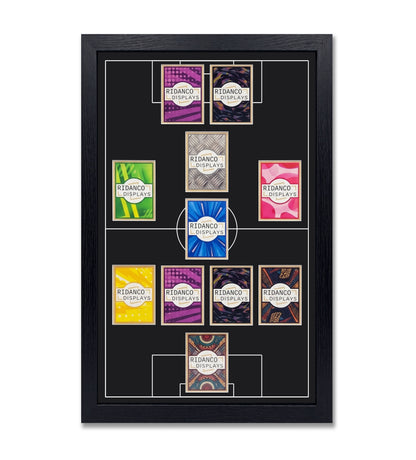 11 (4-1-2-1-2) Football Pitch Raw Card Display Frame | Inscribed | 22x22mm