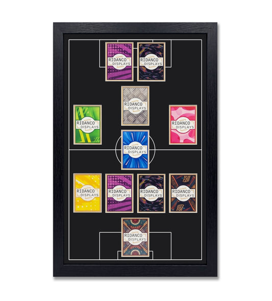 11 (4-1-2-1-2) Football Pitch Raw Card Display Frame | Inscribed | 22x22mm