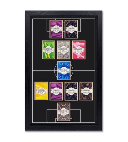 11 (4-1-3-2) Football Pitch Raw Card Display Frame | Inscribed | 22x22mm