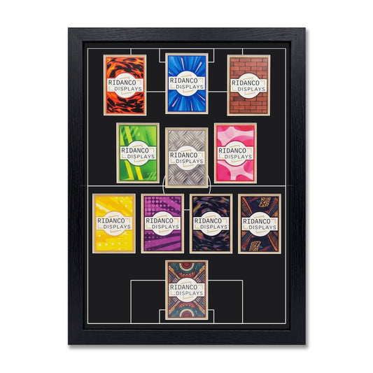 11 (4-3-3 CDM) Football Pitch Raw Card Display Frame | Inscribed | 22x22mm