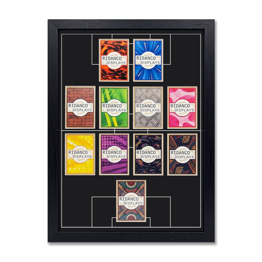 11 (4-4-2) Football Pitch Raw Card Display Frame | Inscribed | 22x22mm