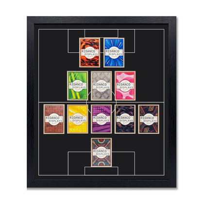 11 (5-3-2) Football Pitch Raw Card Display Frame | Inscribed | 22x22mm