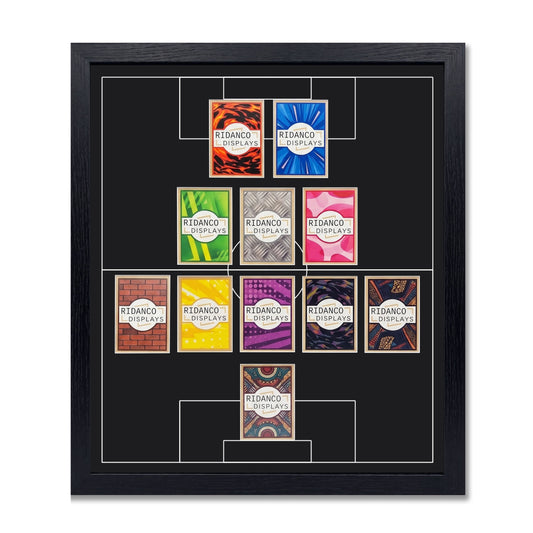 11 (5-3-2) Football Pitch Raw Card Display Frame | Inscribed | 22x22mm