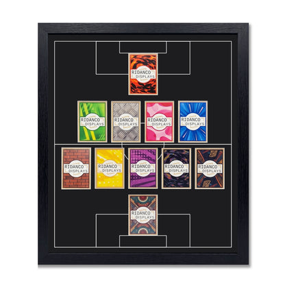 11 (5-4-1) Football Pitch Raw Card Display Frame | Inscribed | 22x22mm