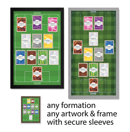 11 Raw Card Display Frame | Printed Football Mount | Various Colours