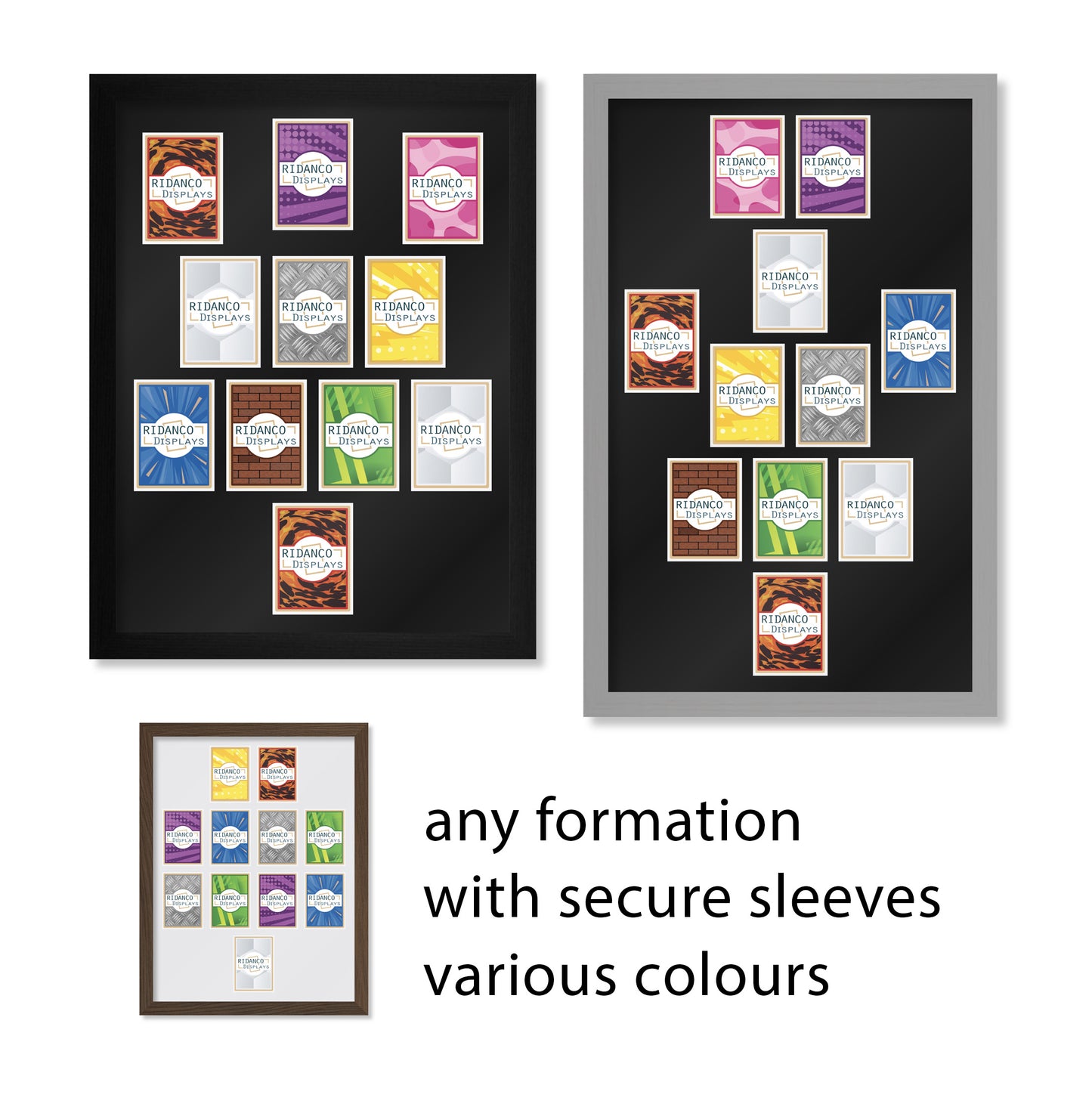 11 Raw Card Display Frame | Standard Mount | Various Colours