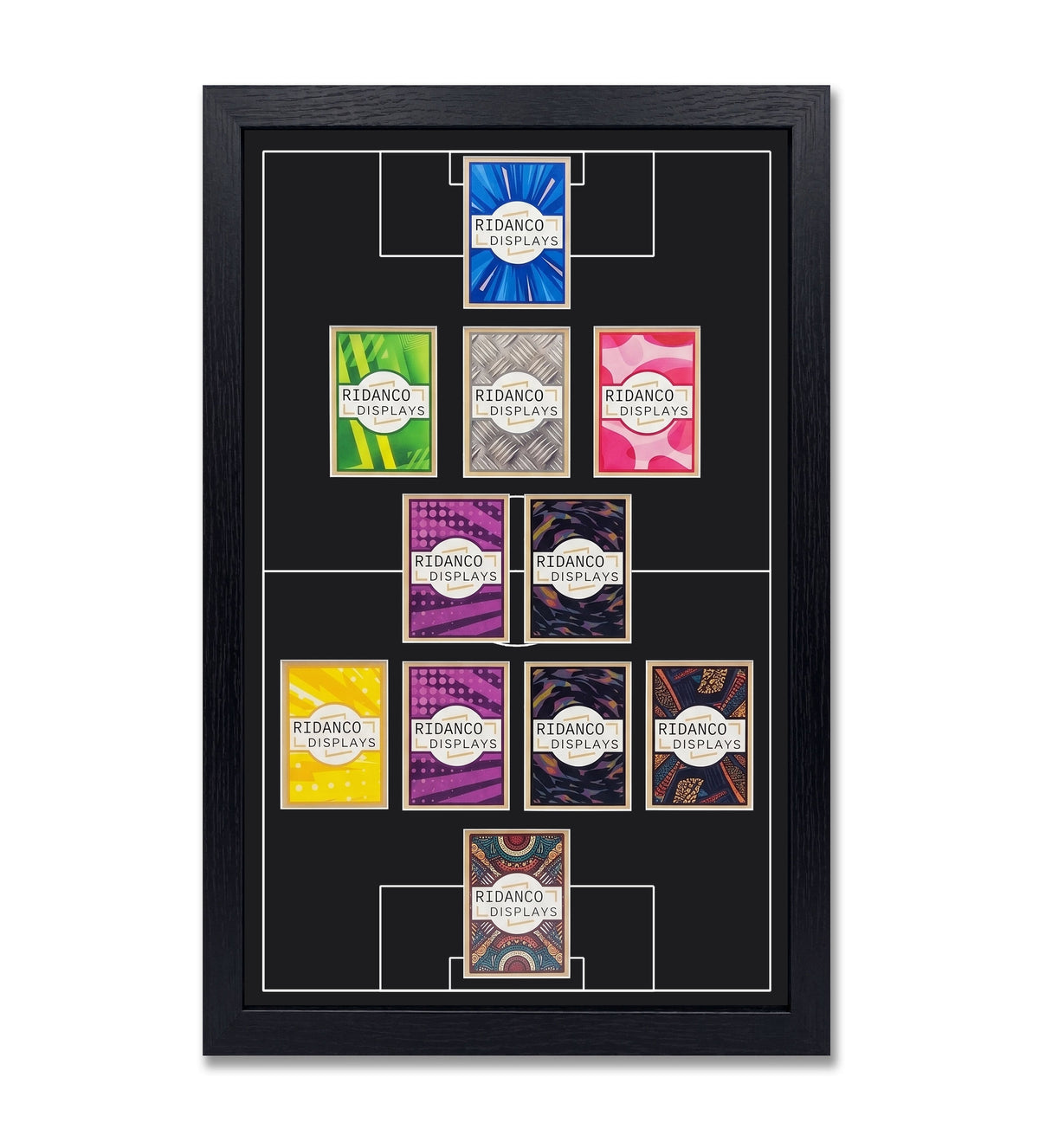 11 (4-2-3-1) Football Pitch Raw Card Display Frame | Inscribed | 22x22mm
