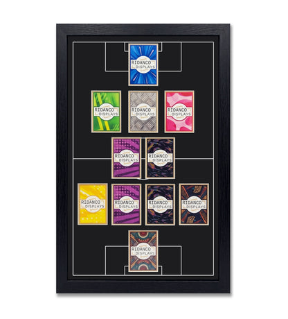 11 (4-2-3-1) Football Pitch Raw Card Display Frame | Inscribed | 22x22mm