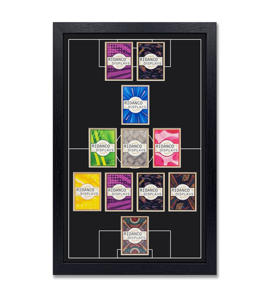11 (4-3-1-2) Football Pitch Raw Card Display Frame | Inscribed | 22x22mm