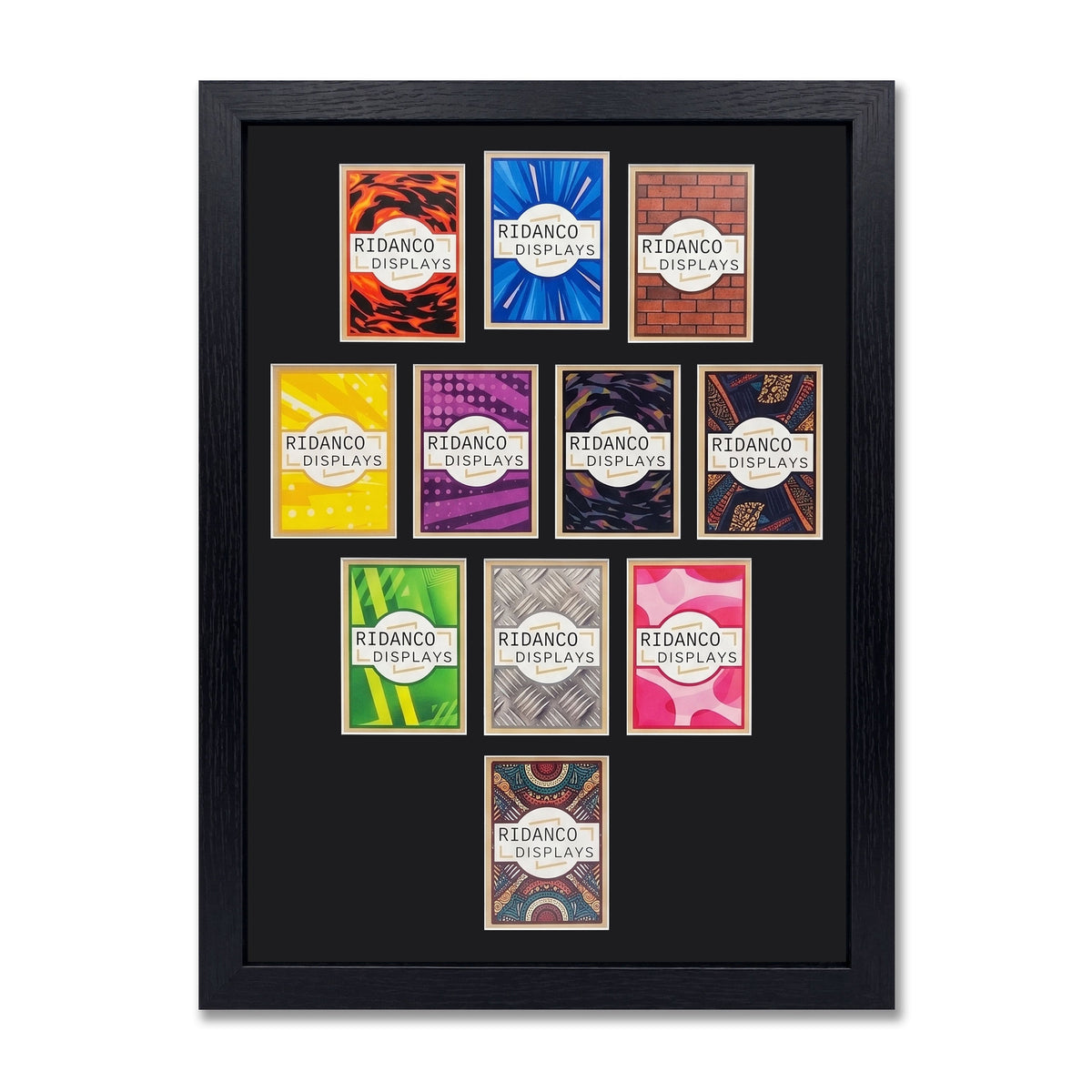 11 (3-4-2-1) Football Formation Raw Card Display Frame | Plain | 22x22mm