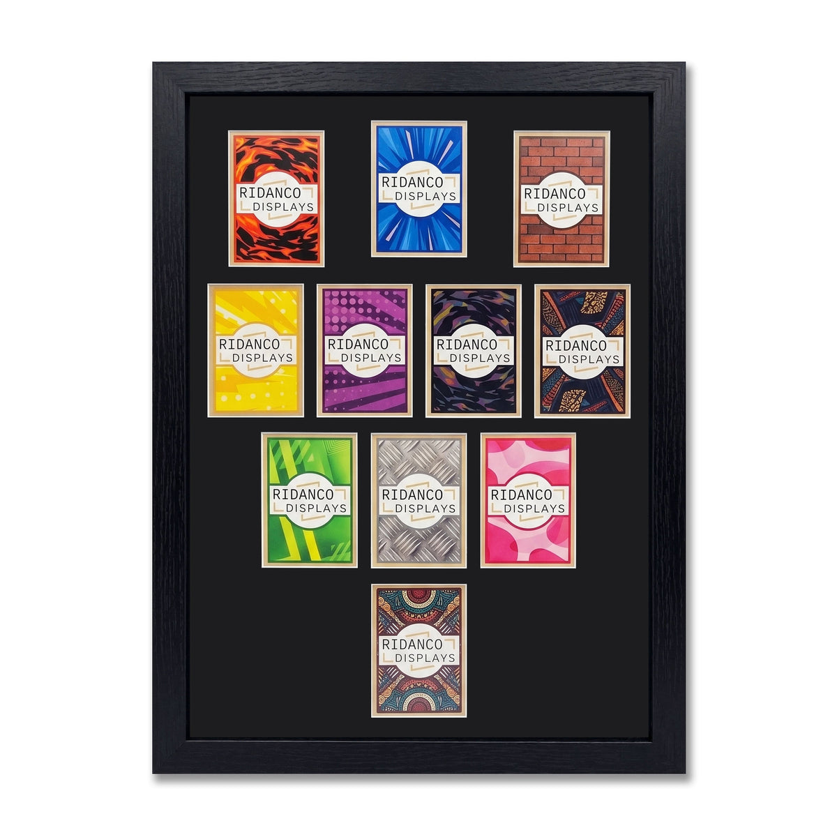 11 (3-4-3) Football Formation Raw Card Display Frame | Plain | 22x22mm