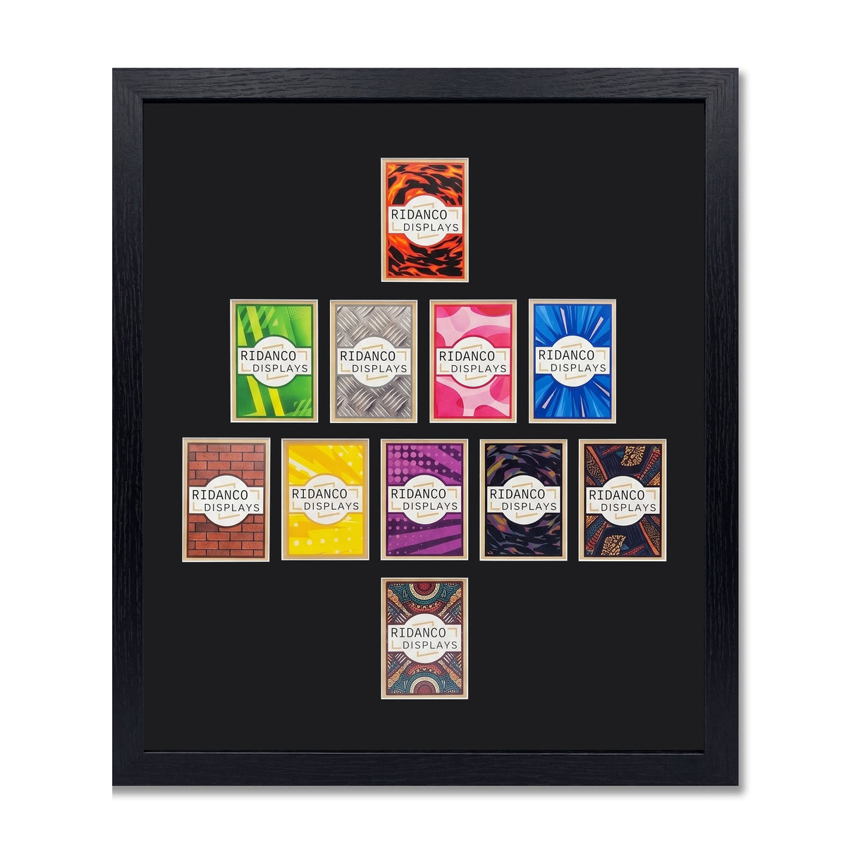 11 (5-4-1) Football Formation Raw Card Display Frame | Plain | 22x22mm