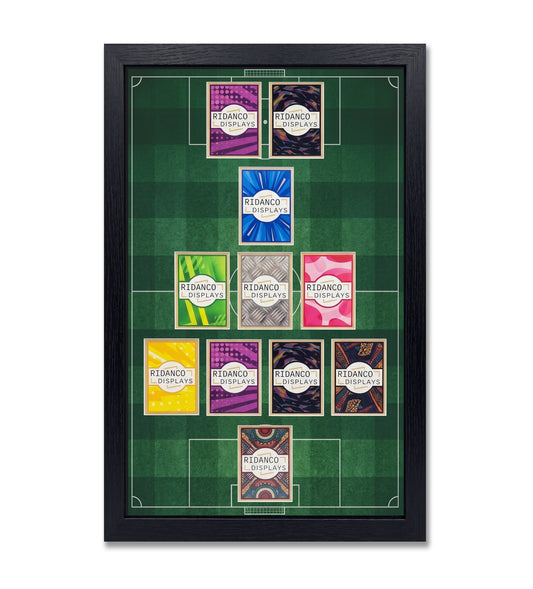 11 (4-3-1-2) Football Pitch Raw Card Display Frame | Print | 22x22mm