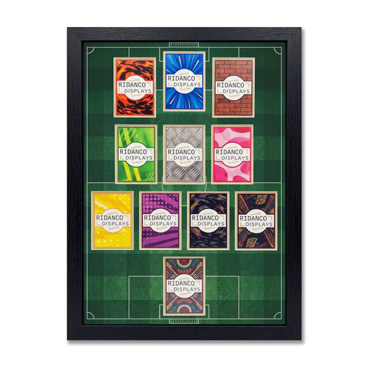 11 (4-3-2-1) Football Pitch Raw Card Display Frame | Print | 22x22mm