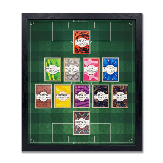 11 (5-4-1) Football Pitch Raw Card Display Frame | Print | 22x22mm