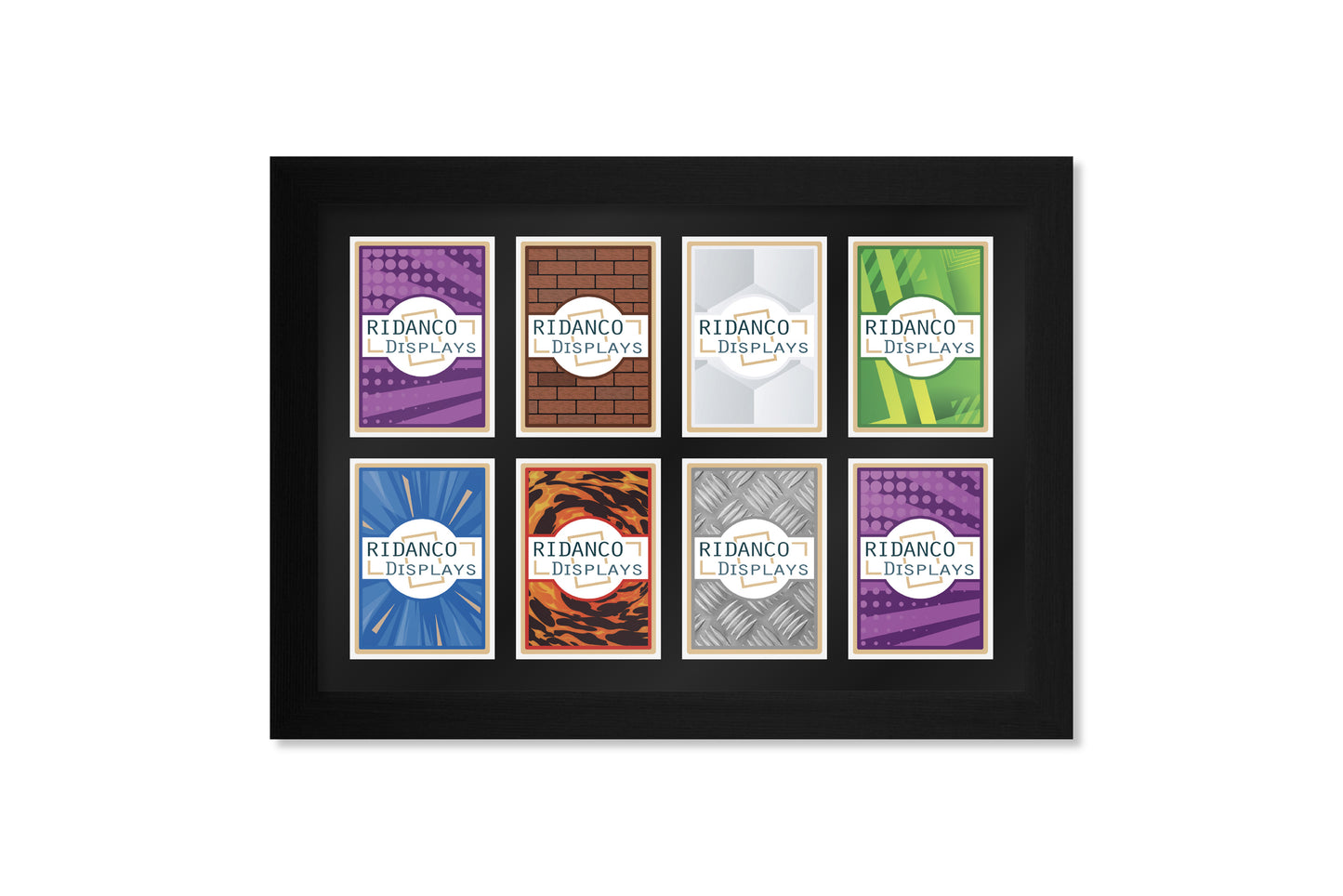 8 Raw Trading Card Display Frame | Black, 22x22mm | Ridanco Core