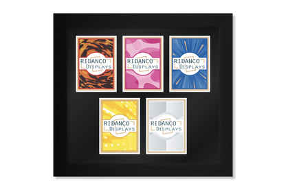 5 (3+2 / 2+3) Raw Trading Card Display Frame | Black, 22x22mm | Ridanco Core