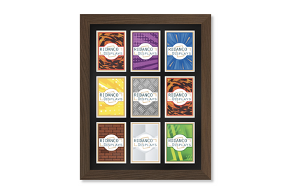 9 Raw Trading Card Display Frame | Dark Wood, 22x22mm